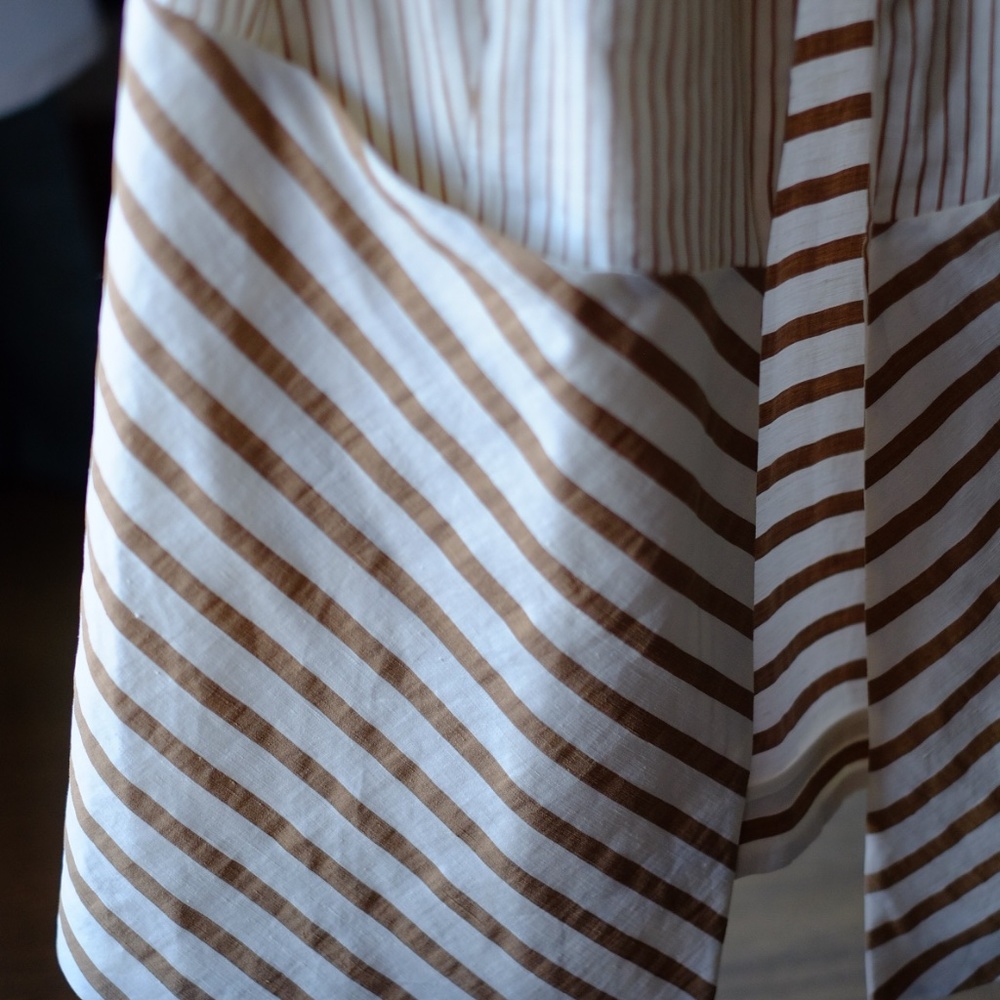 Piazza Sempione Long Beige Striped Vest - Picture 3 of 7